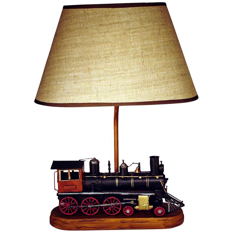 Image 1 Train Themed 21 1/4 inch High Table Lamp With Shade