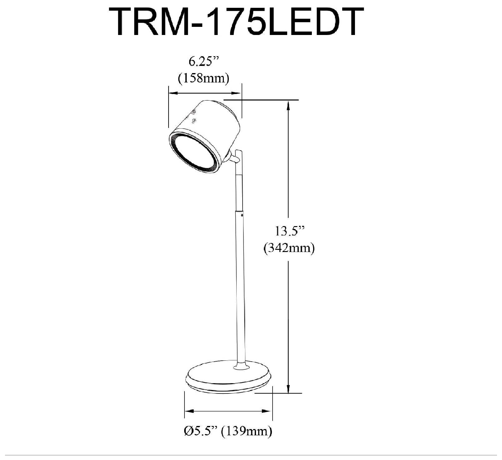 Tram 13.5" High Matte Black Finish Table Lamp