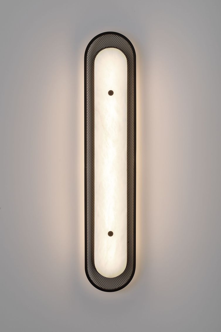 Image 2 Tramore 30" High Matte Black and Alabaster LED Wall Sconce more views