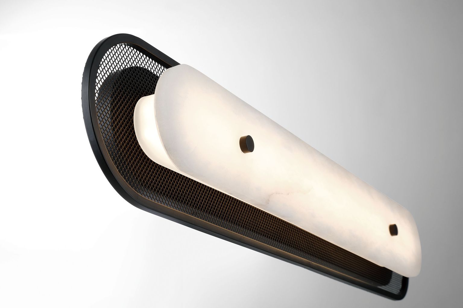 Image 3 Tramore 30" High Matte Black and Alabaster LED Wall Sconce more views