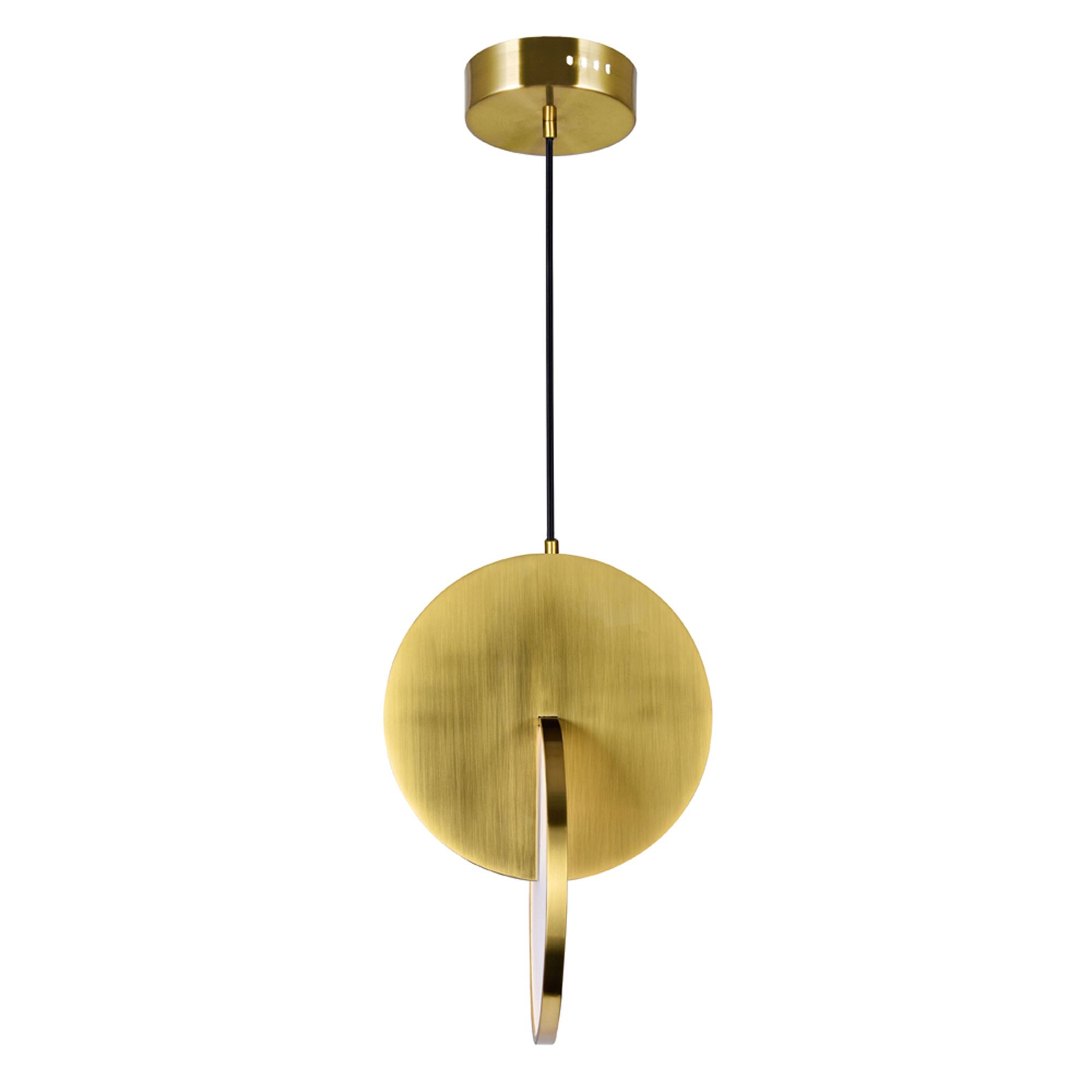 Image 2 Tranche Integrated LED 10in Brushed Brass Mini Pendant more views