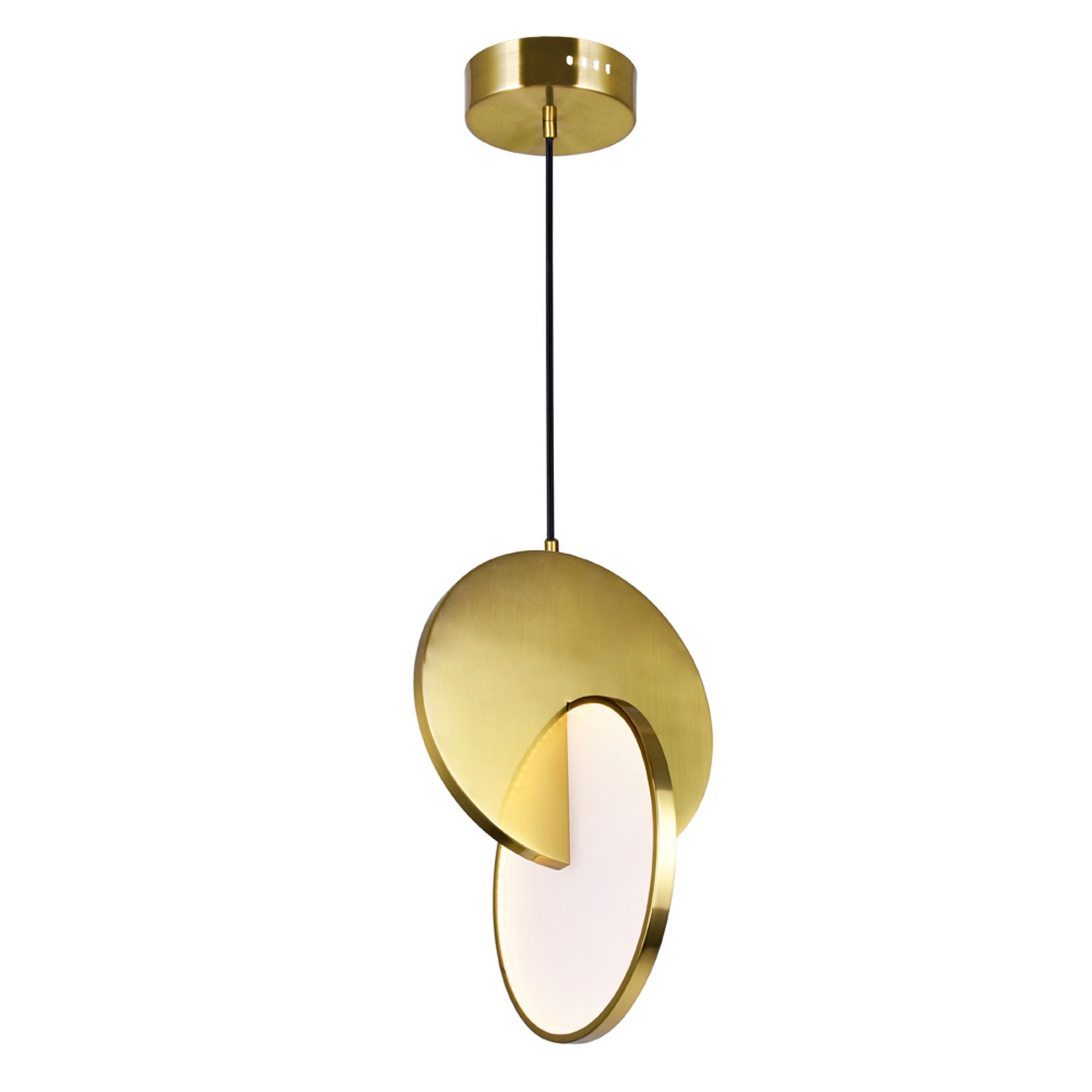 Image 3 Tranche Integrated LED 10in Brushed Brass Mini Pendant more views