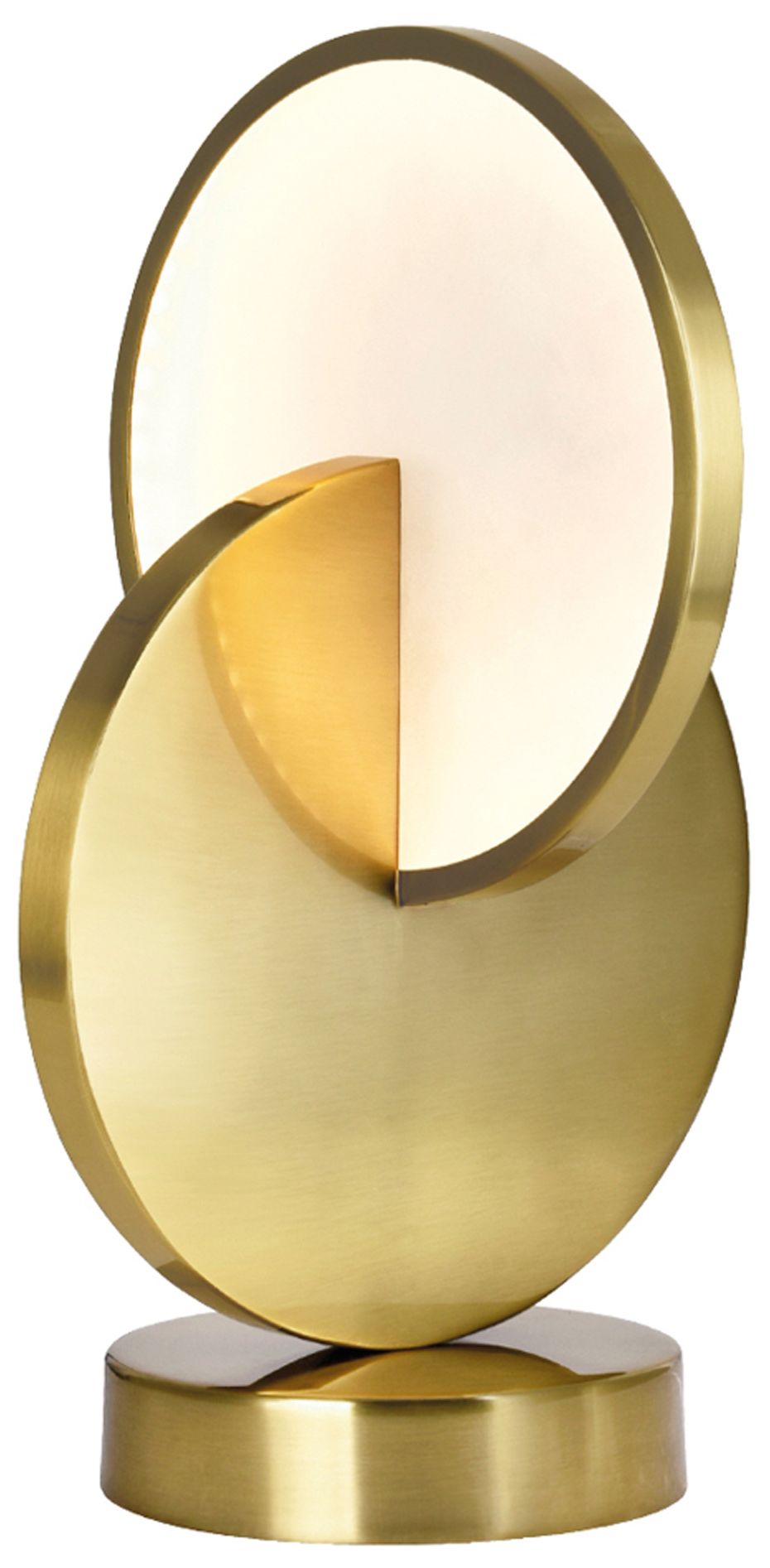 Tranche Integrated LED Brushed Brass Table Lamp