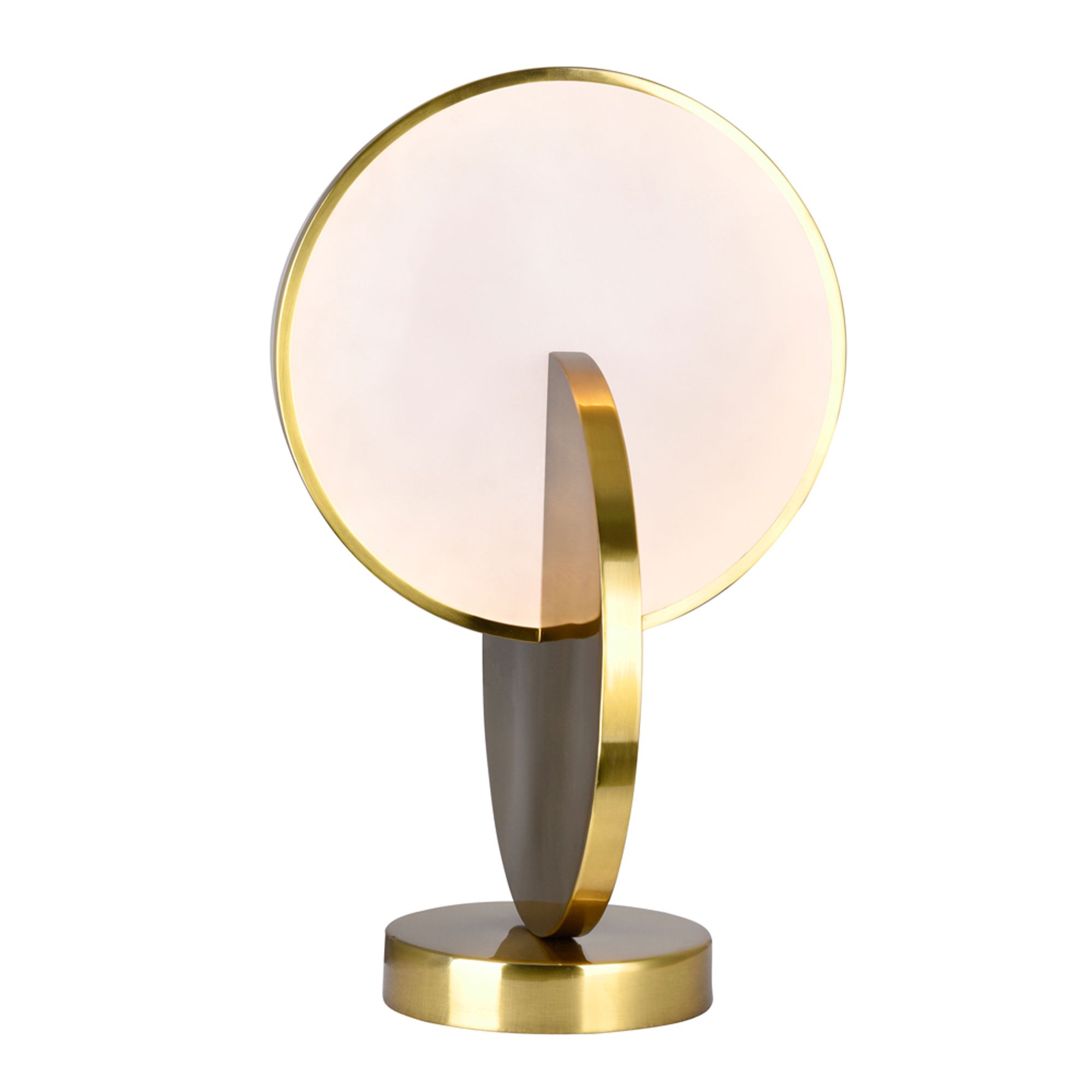 Image 2 Tranche Integrated LED Brushed Brass Table Lamp more views