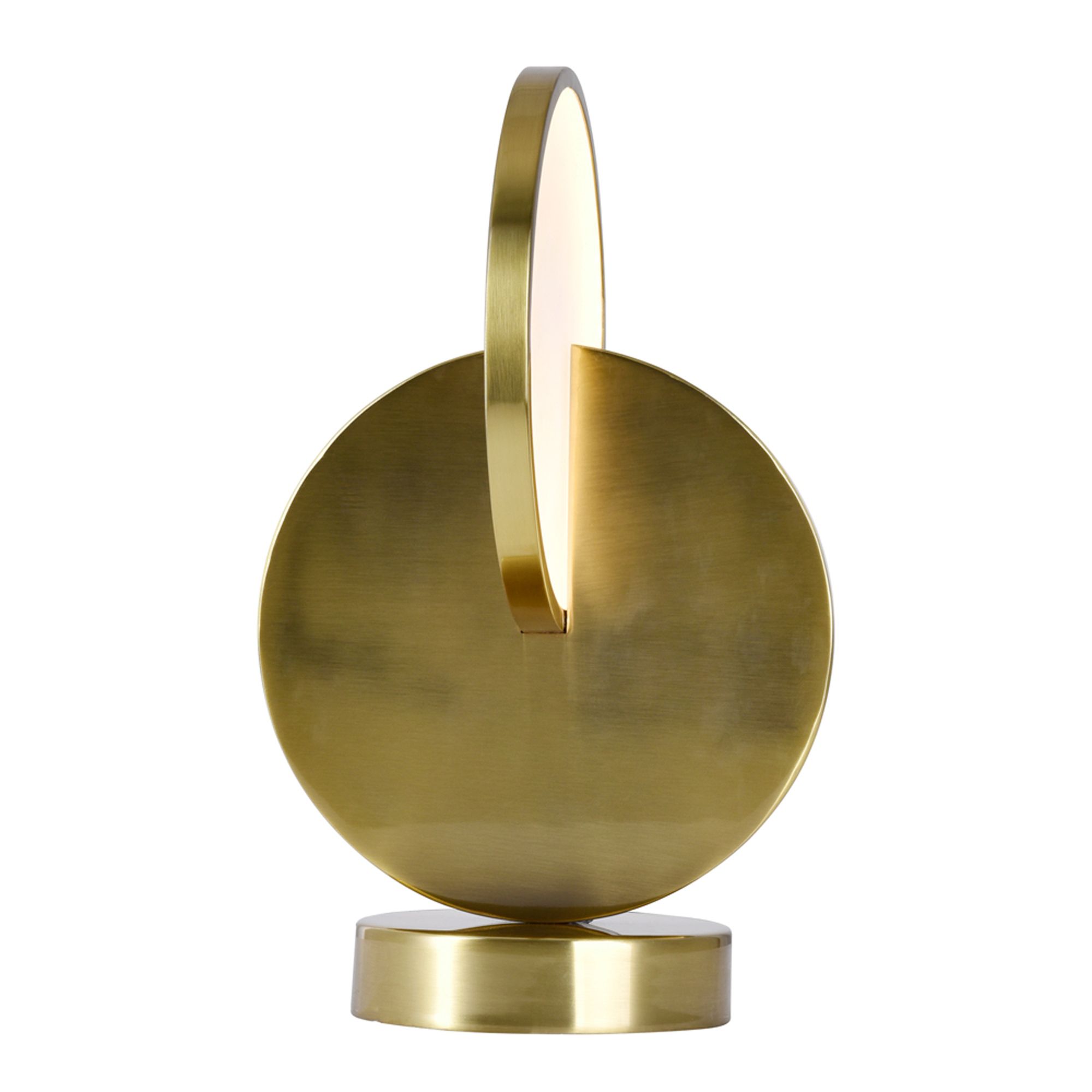 Image 6 Tranche Integrated LED Brushed Brass Table Lamp more views
