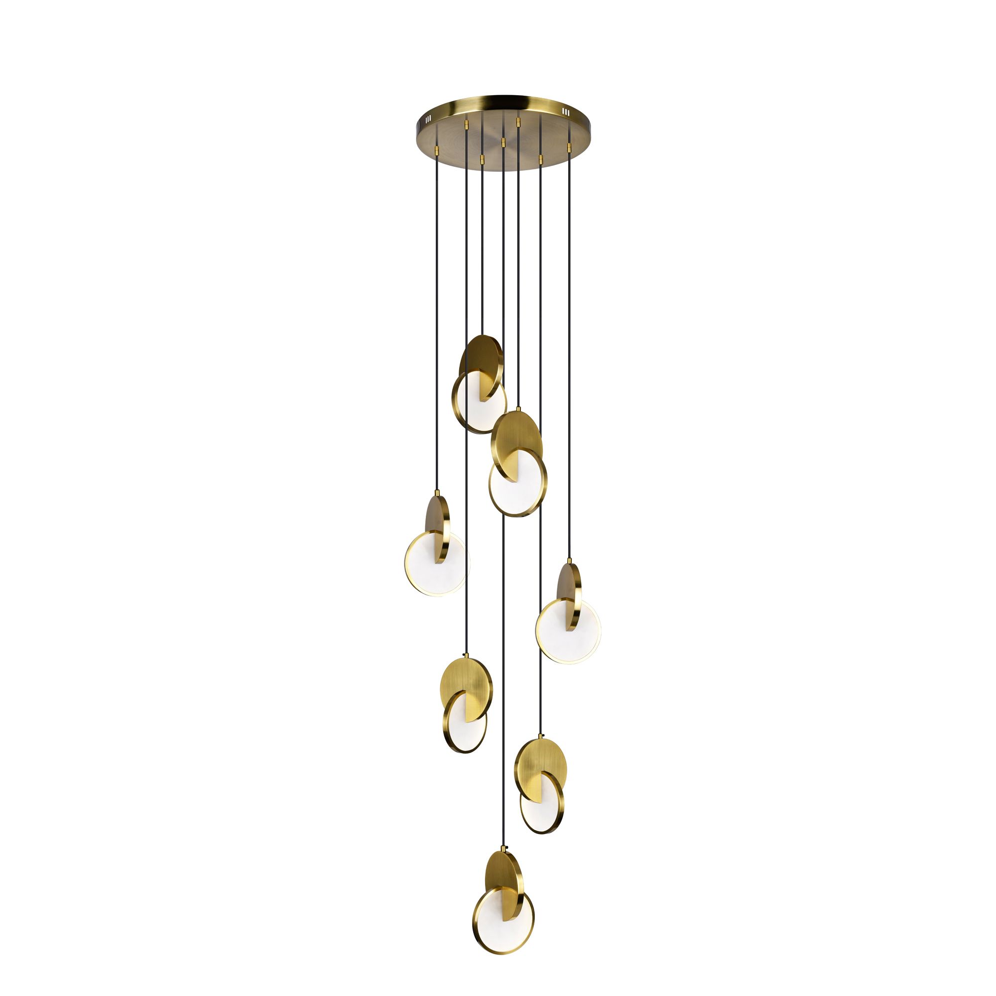 Image 2 Tranche LED Pendant With Brushed Brass Finish more views