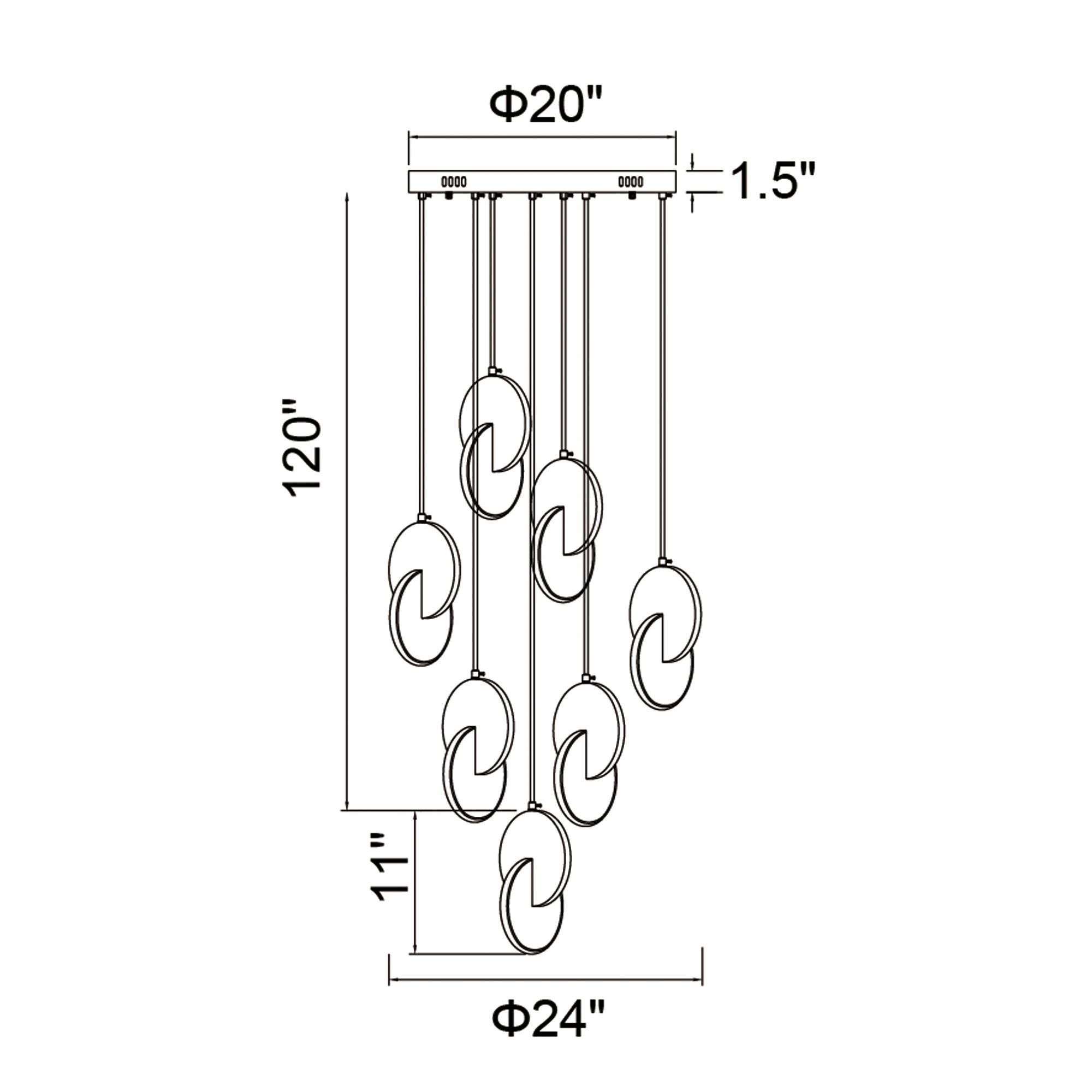 Image 5 Tranche LED Pendant With Brushed Brass Finish more views