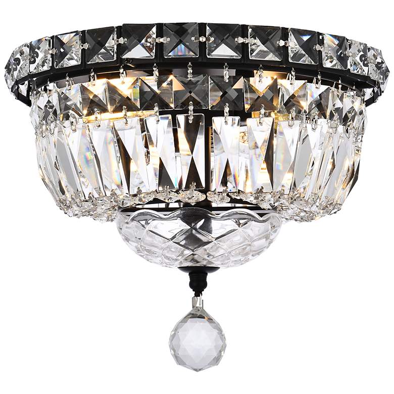 Image 3 Tranquil 10" Wide Black and Clear Crystal Ceiling Light