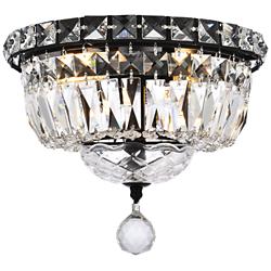 Tranquil 10" Wide Black and Clear Crystal Ceiling Light