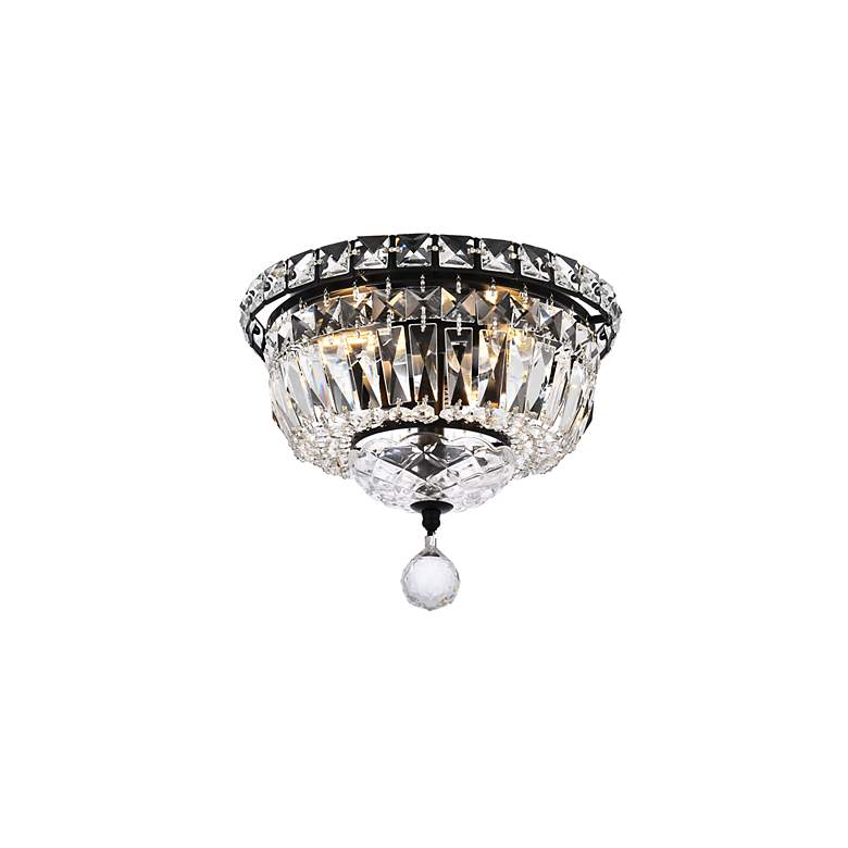Image 5 Tranquil 10" Wide Black and Clear Crystal Ceiling Light more views