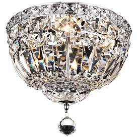 Image2 of Tranquil 12" Wide Chrome and Clear Crystal Ceiling Light