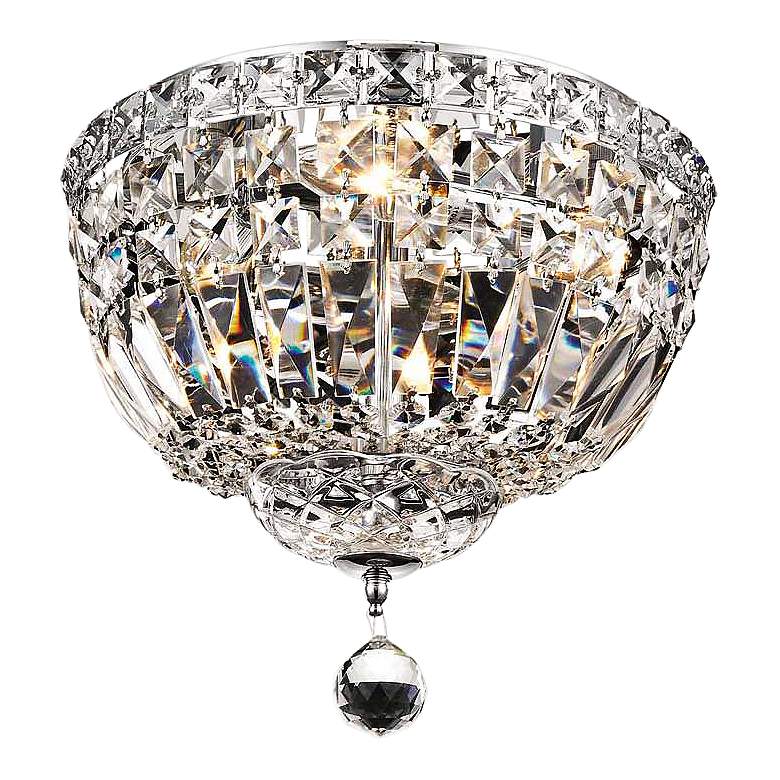 Image 2 Tranquil 12 inch Wide Chrome and Clear Crystal Ceiling Light