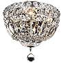 Tranquil 12" Wide Chrome and Clear Crystal Ceiling Light