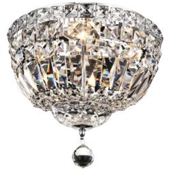 Tranquil 12" Wide Chrome and Clear Crystal Ceiling Light