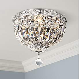 Image1 of Tranquil 12" Wide Chrome and Clear Crystal Ceiling Light