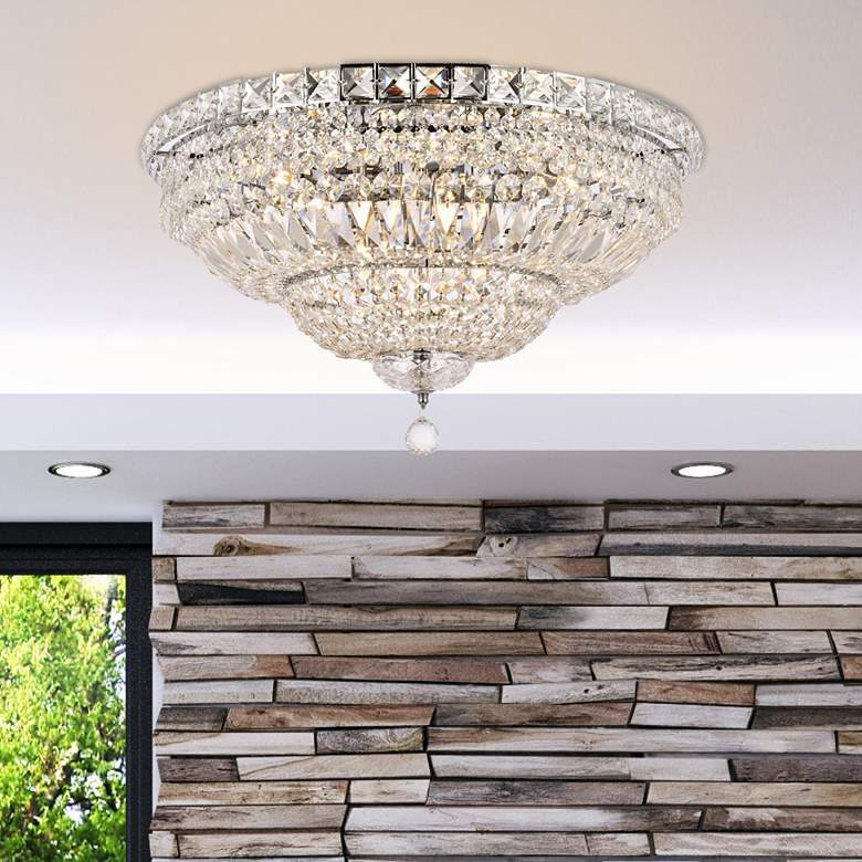 Image 1 Tranquil 12 Lt Chrome Flush Mount Clear