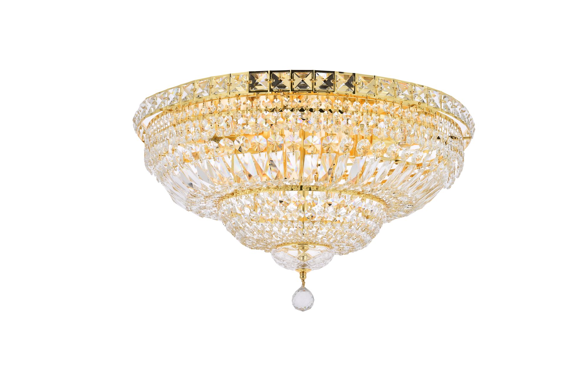 Tranquil 12 Lt Gold Flush Mount Clear in scene