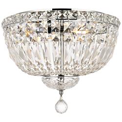 Tranquil 14" Wide Chrome and Clear Crystal Ceiling Light