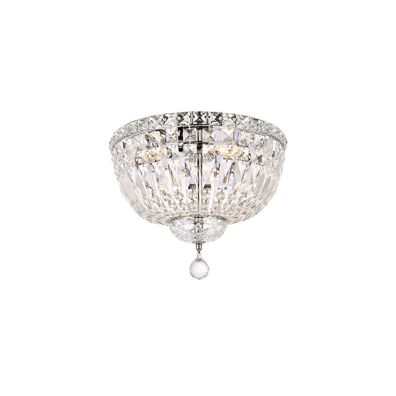 Image 4 Tranquil 14" Wide Chrome and Clear Crystal Ceiling Light more views