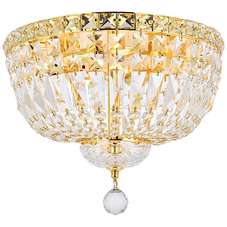 Image 3 Tranquil 14" Wide Gold and Clear Crystal Ceiling Light