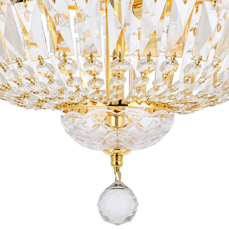 Image 4 Tranquil 14" Wide Gold and Clear Crystal Ceiling Light more views