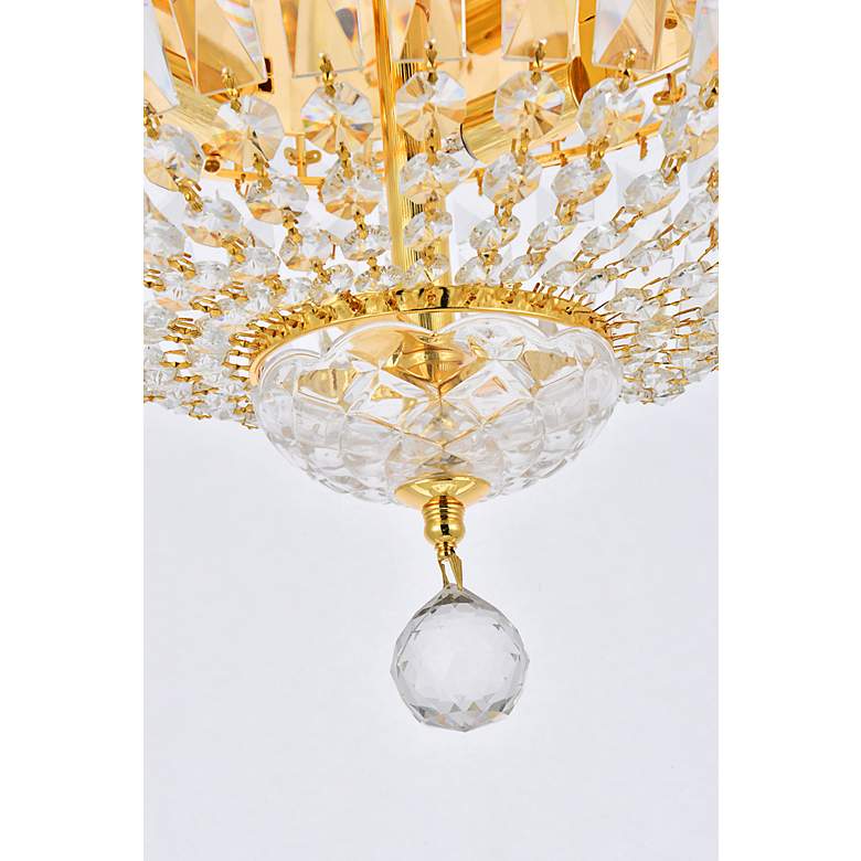 Image 5 Tranquil 14" Wide Gold and Clear Crystal Ceiling Light more views