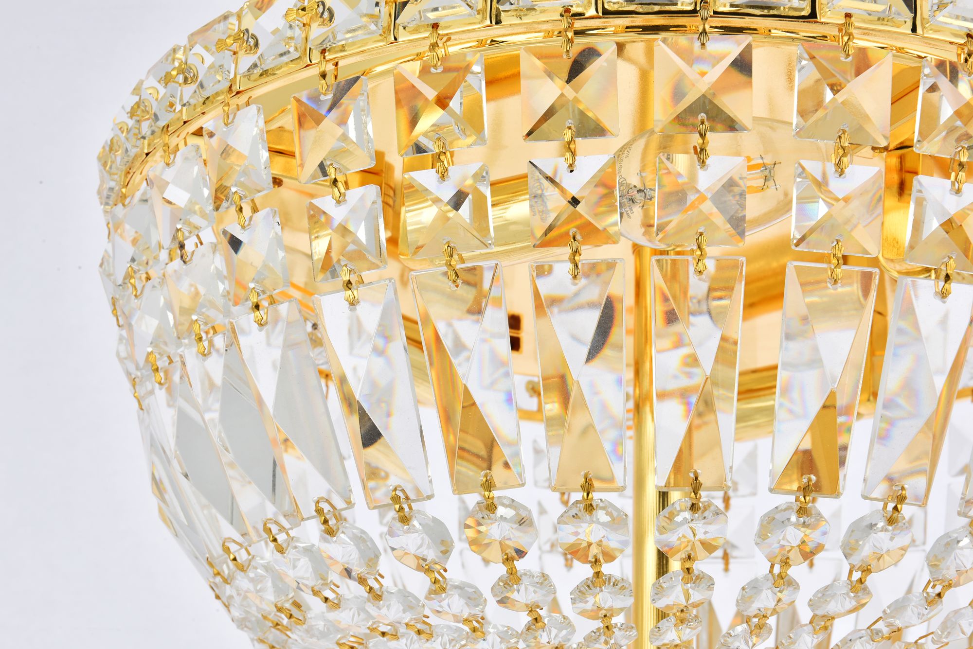 Tranquil 14" Wide Gold and Clear Crystal Ceiling Light in scene