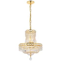 Tranquil 14" Wide Gold and Crystal 6-Light Chandelier