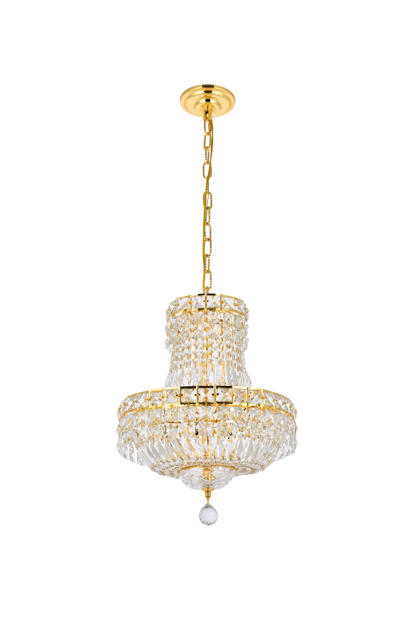 Tranquil 14" Wide Gold and Crystal 6-Light Chandelier