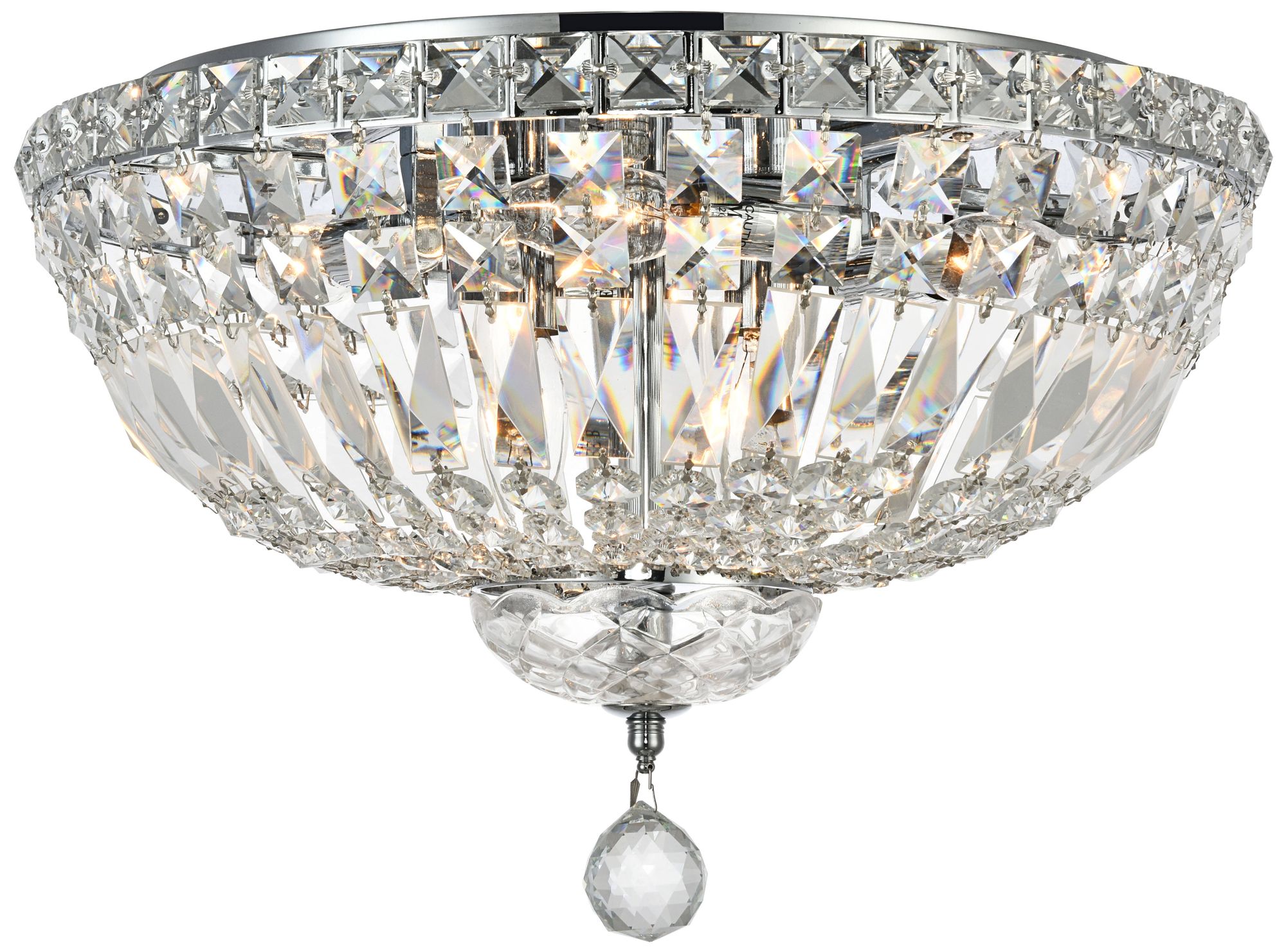 Tranquil 16"W Chrome and Clear Crystal 6-Light Ceiling Light