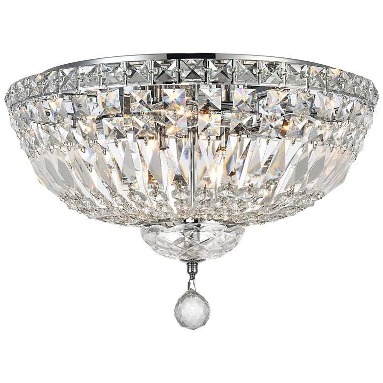 Image 1 Tranquil 16"W Chrome and Clear Crystal 6-Light Ceiling Light