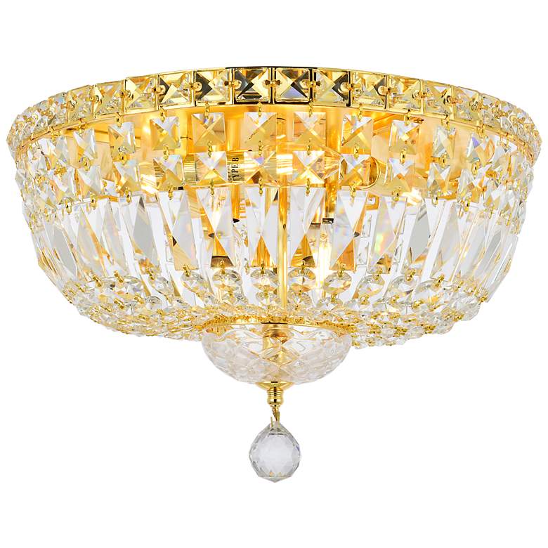 Image 2 Tranquil 16"W Gold and Clear Crystal 6-Light Ceiling Light