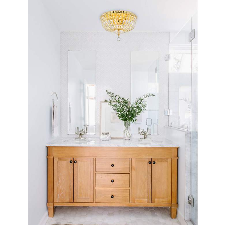 Image 3 Tranquil 16"W Gold and Clear Crystal 6-Light Ceiling Light more views