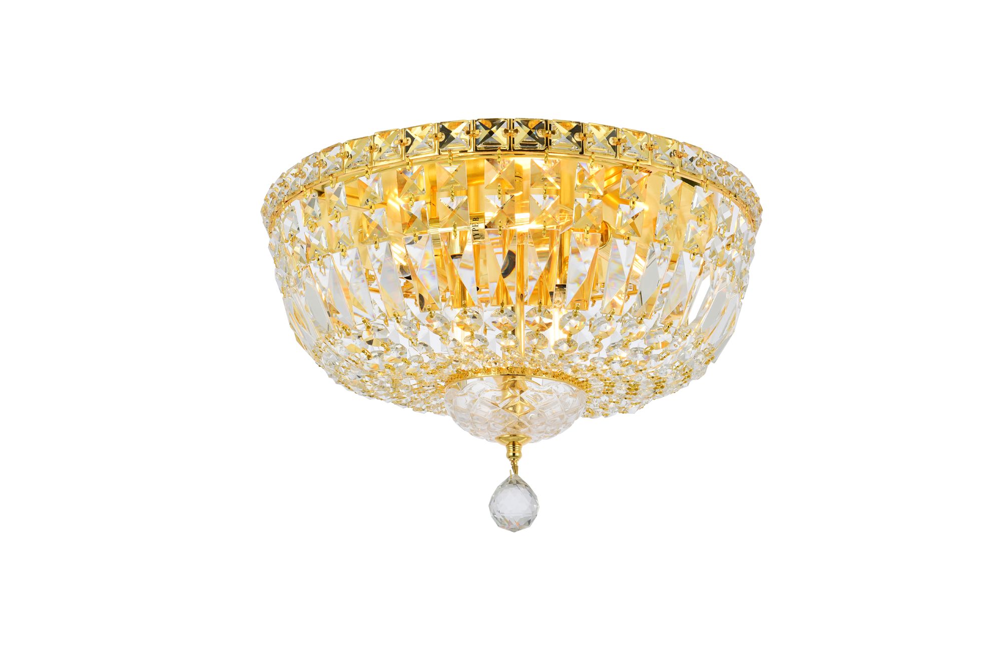 Image 4 Tranquil 16"W Gold and Clear Crystal 6-Light Ceiling Light more views