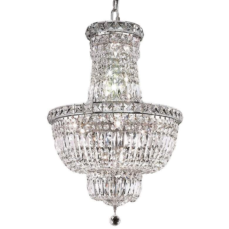 Image 2 Tranquil 18" Wide Chrome and Clear Crystal 3-Tier Chandelier