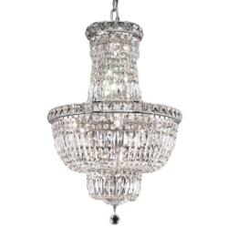 Tranquil 18" Wide Chrome and Clear Crystal 3-Tier Chandelier