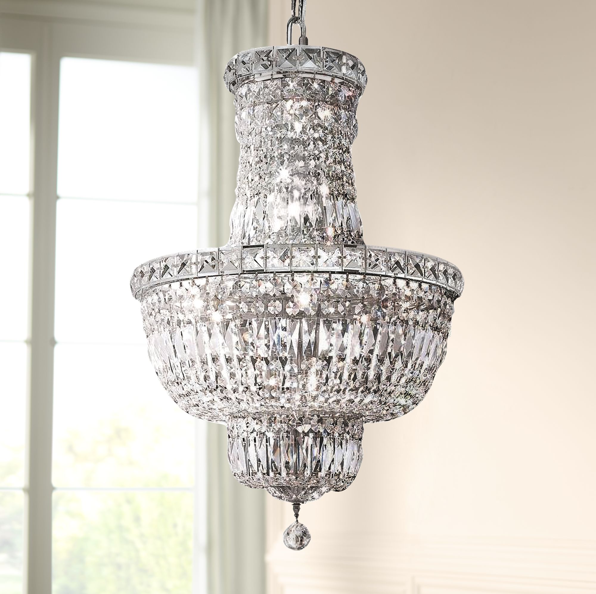 3 tier crystal chandelier