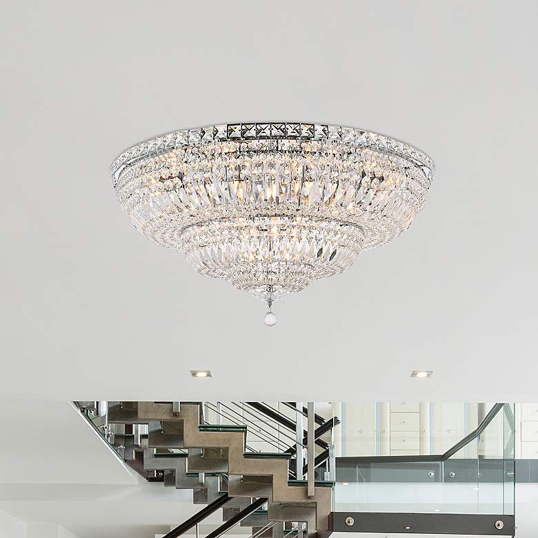 Image 1 Tranquil 21 Lt Chrome Flush Mount Clear