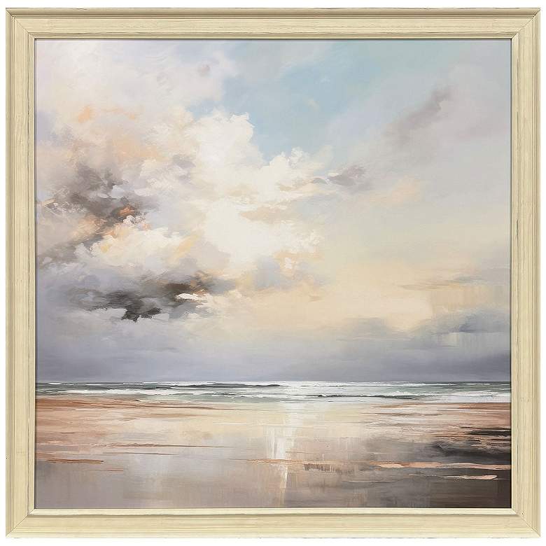Image 1 Tranquil Blue Shores 40"W x 40"H Framed Art