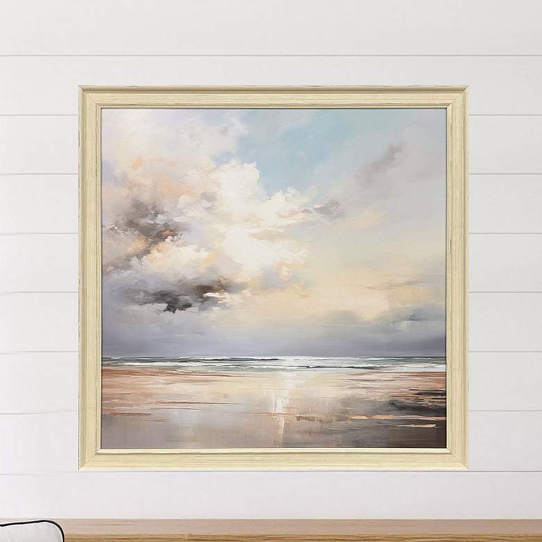 Image 1 Tranquil Blue Shores 40"W x 40"H Framed Art