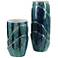 Tranquil Duo Set of 2 Bluegreen Ceramic Vases