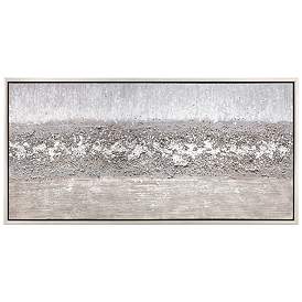 Image1 of Tranquil Horizon Textured Glitter Hand Painted Framed Canvas Wall Art
