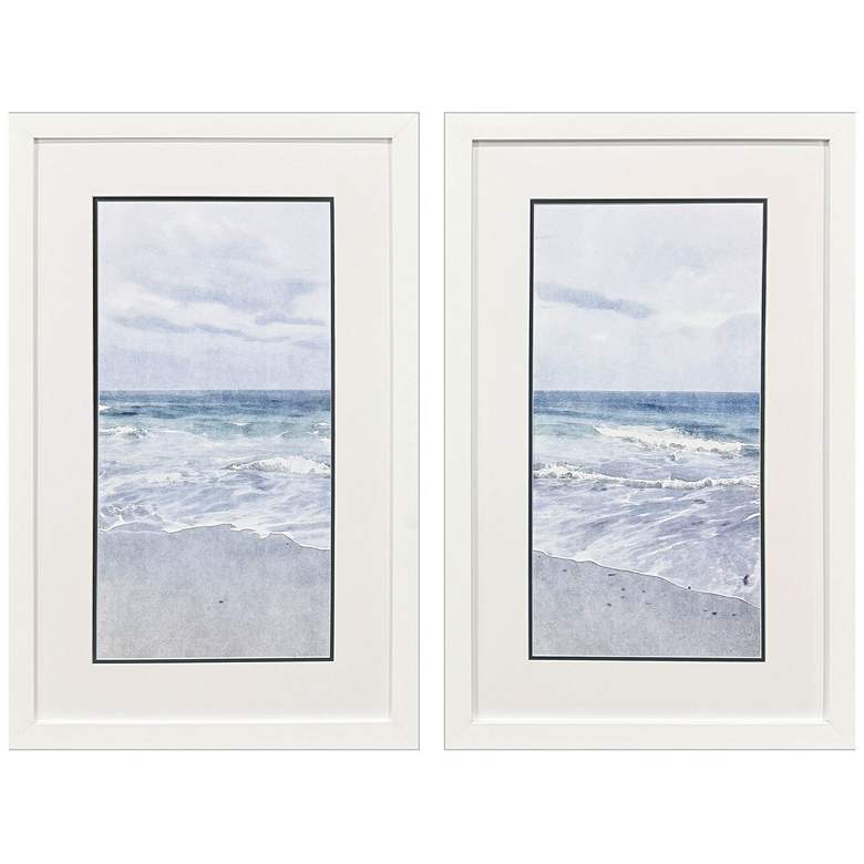 Image 1 Tranquil Ocean 23"W x 36"H Coastal Framed Art Set of 2