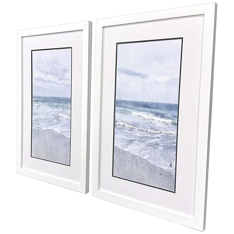 Image 2 Tranquil Ocean 23"W x 36"H Coastal Framed Art Set of 2 more views