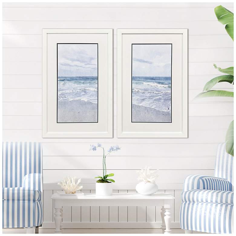 Image 4 Tranquil Ocean 23"W x 36"H Coastal Framed Art Set of 2 more views