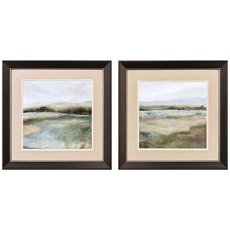 Image 1 Tranquil Valley Views 19"W x 19"H Modern Framed Art Set of 2