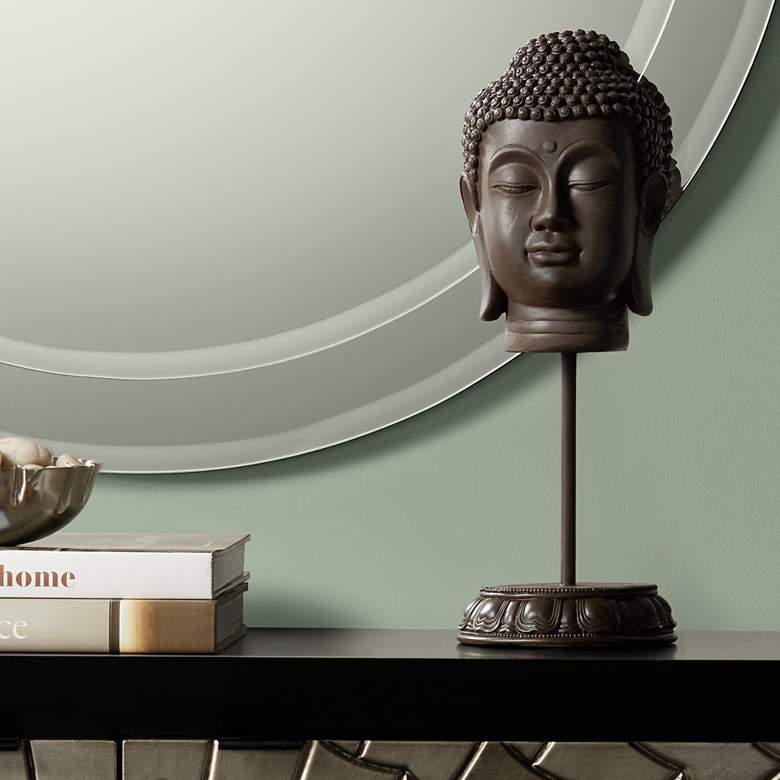 Image 1 Tranquility 14" High Buddha Head Accent Statue