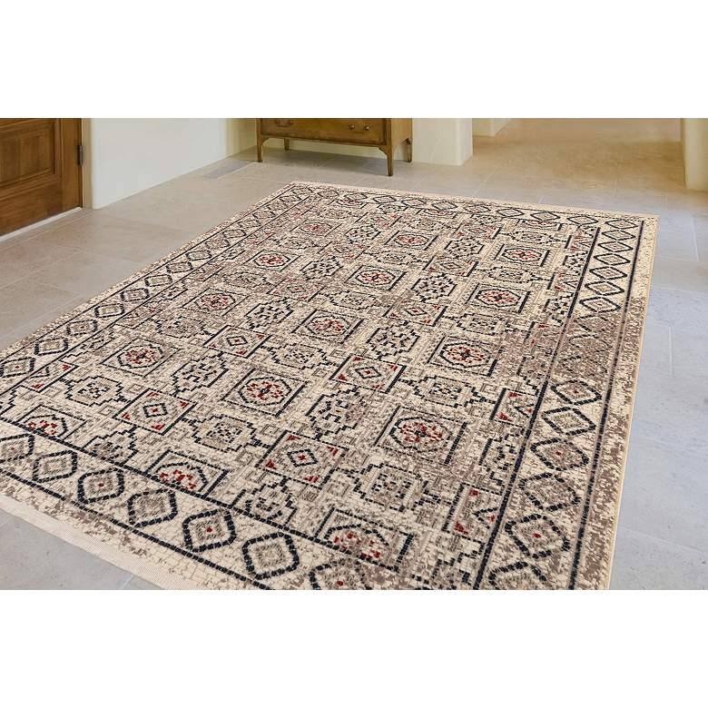 Image 1 Trans-Ocean Bergen 6208/12 4&#39;10 inchx7&#39;6 inch Ivory Tile Area Rug