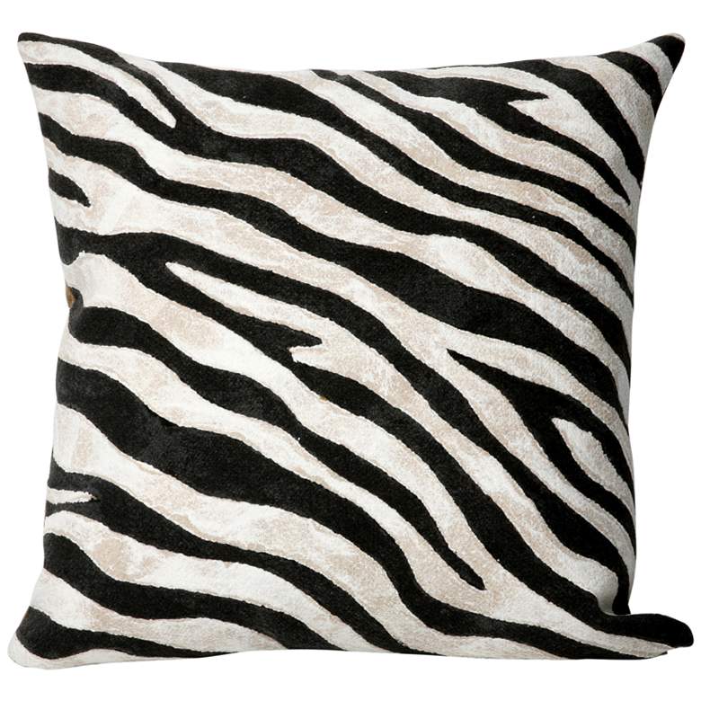 Image 1 Trans-Ocean Visions I Zebra Black 20" Square Throw Pillow