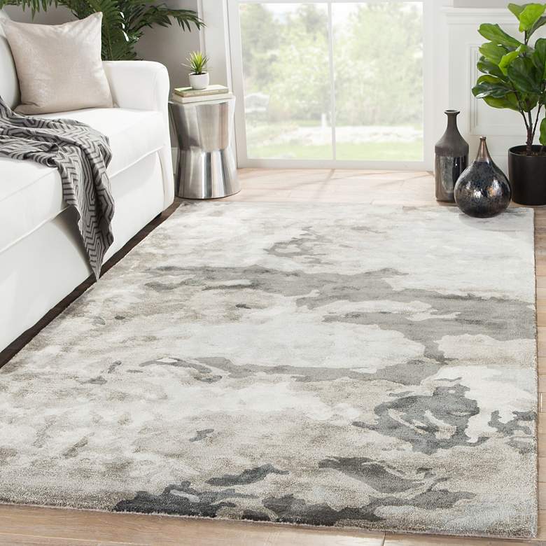 Image 1 Transcend Glacier TRD01 5&#39;x8&#39; Gray and Silver Area Rug